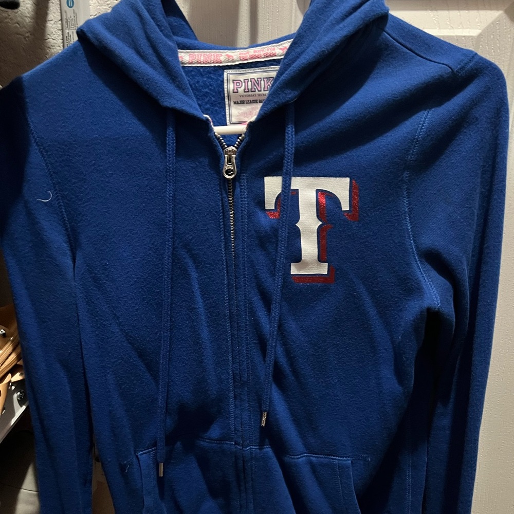 Pink by Victoria secret Texas rangers zip up hoodie